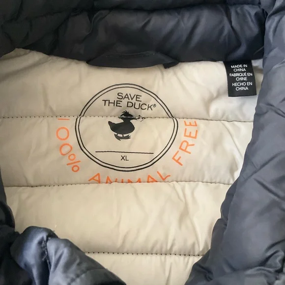 SAVE THE DUCK Men's XL Dark Blue Puffer Jacket - Picture 7 of 13